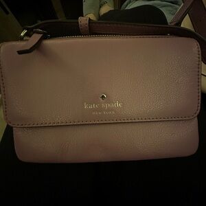 kate spade Pink Leather Crossbody with Gold Logo Accent